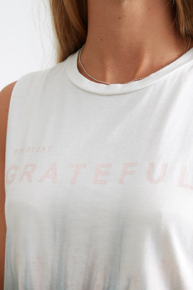 The Lili Active Crop - Everyday Grateful - Laurel Wreath with Bamboo Tie Dye