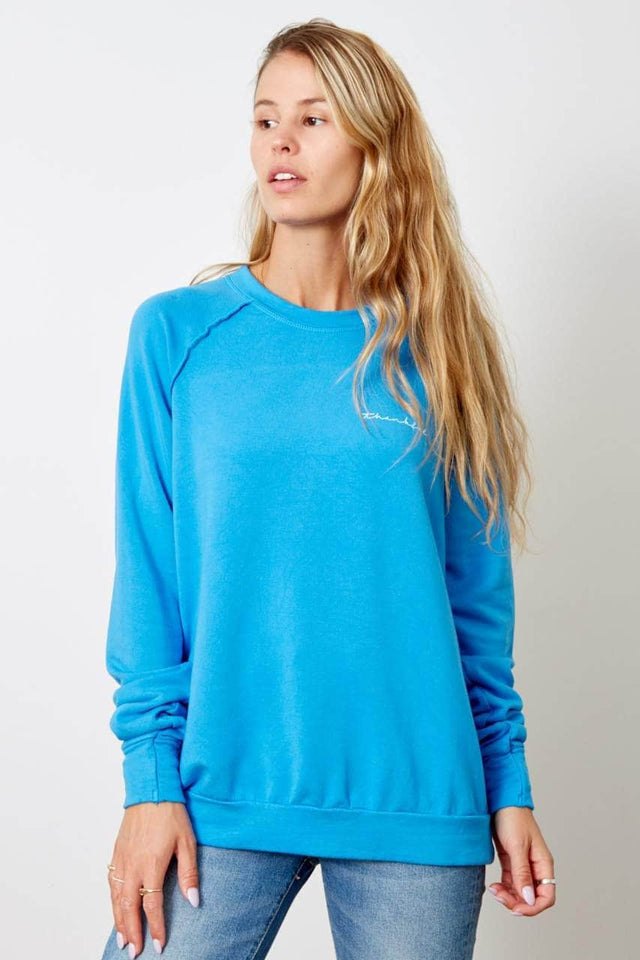 relaxed fit blue sweatshirt
