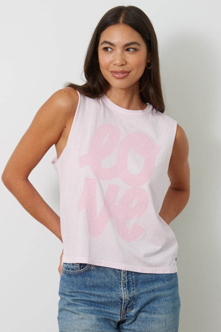 The Lili Active Crop - Love Cursive - Thistle