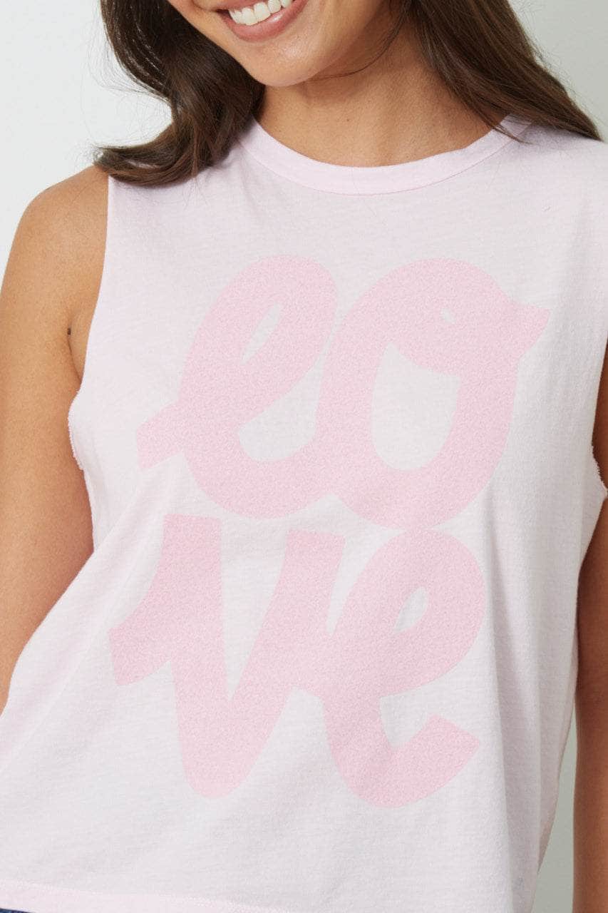 The Lili Active Crop - Love Cursive - Thistle