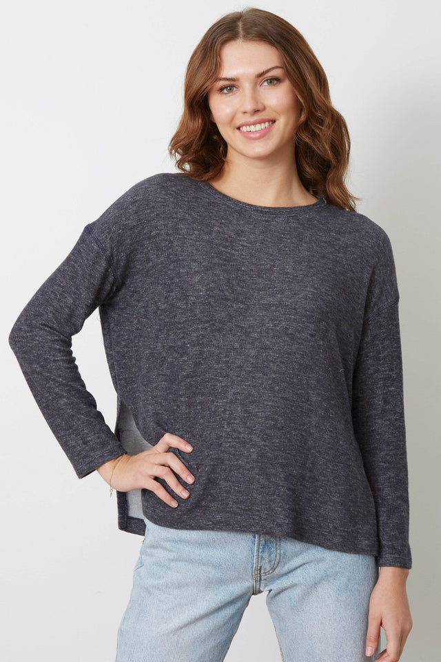 The Shauna - Everyday Basic - Navy Natural in Plated Jersey
