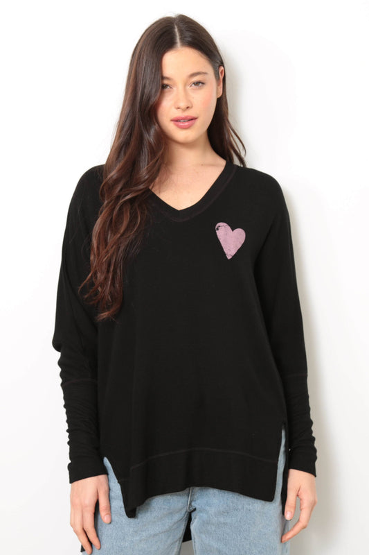 The Carrie - Distressed Heart - Black Sand