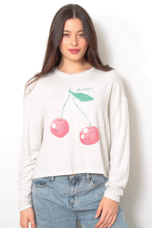 The Kaden Sweatshirt - Cherry Cherry Thankful