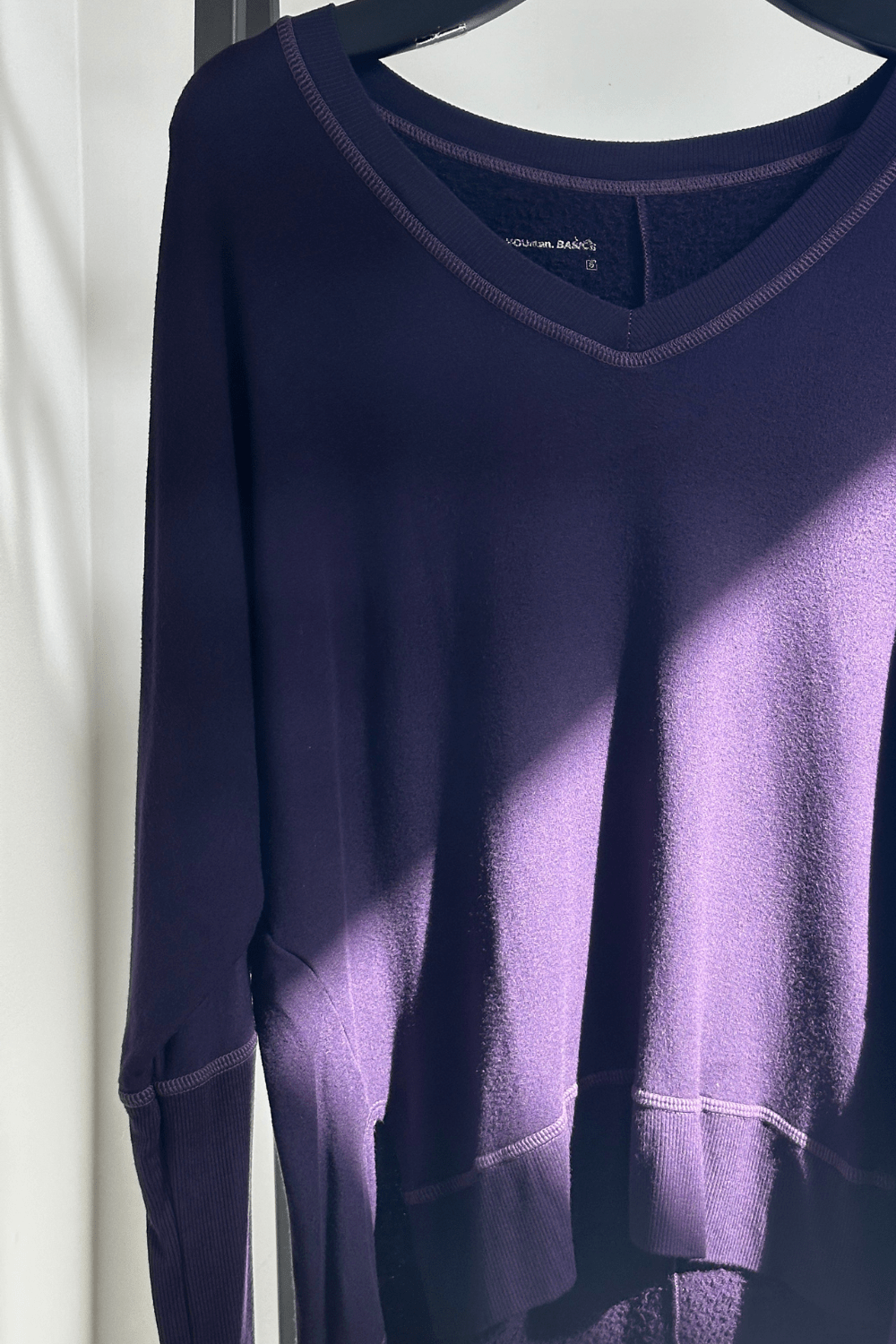 The Carrie - Relaxed V-Neck Sweater - Purple Rain