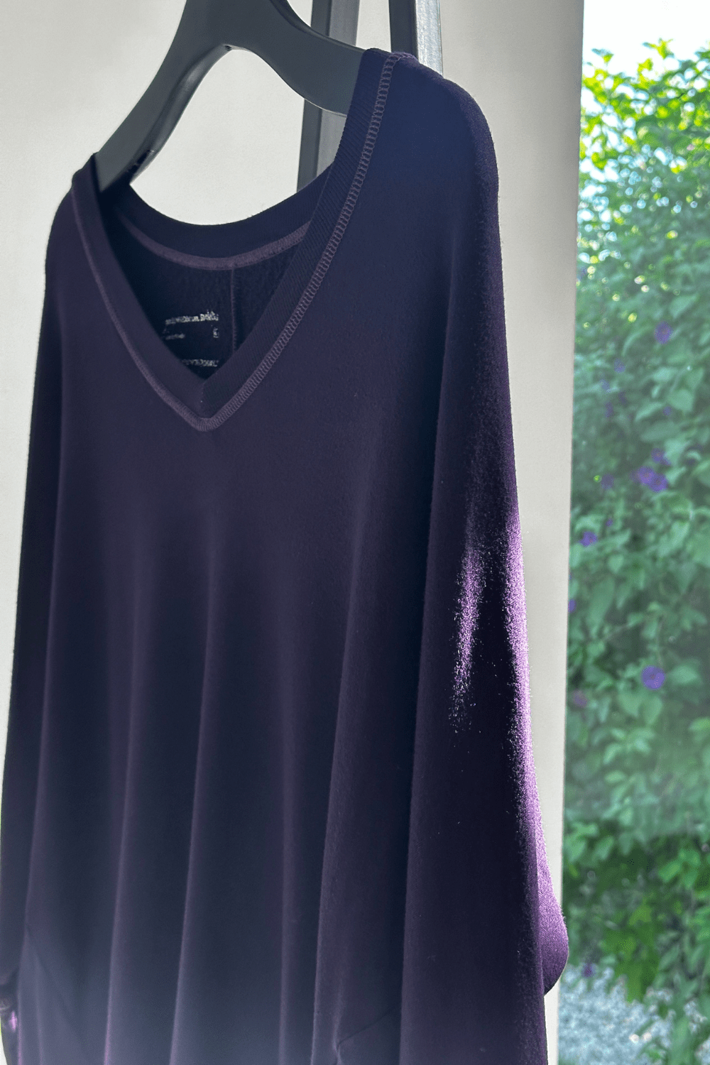 The Carrie - Relaxed V-Neck Sweater - Purple Rain