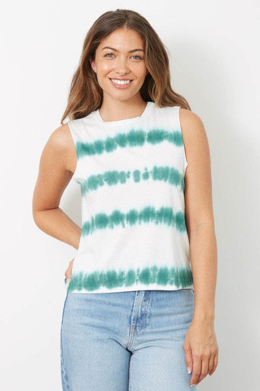 The Lili Active Crop - Evergreen Tie Dye