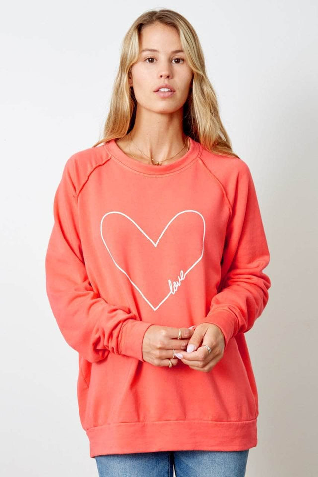 coral relaxed fit crew neck sweatshirt
