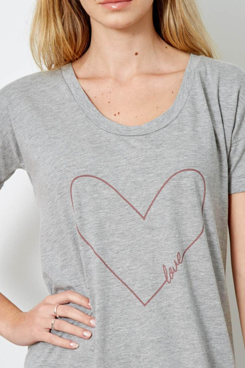 The Margot - Love In Heart - Light Heather Grey