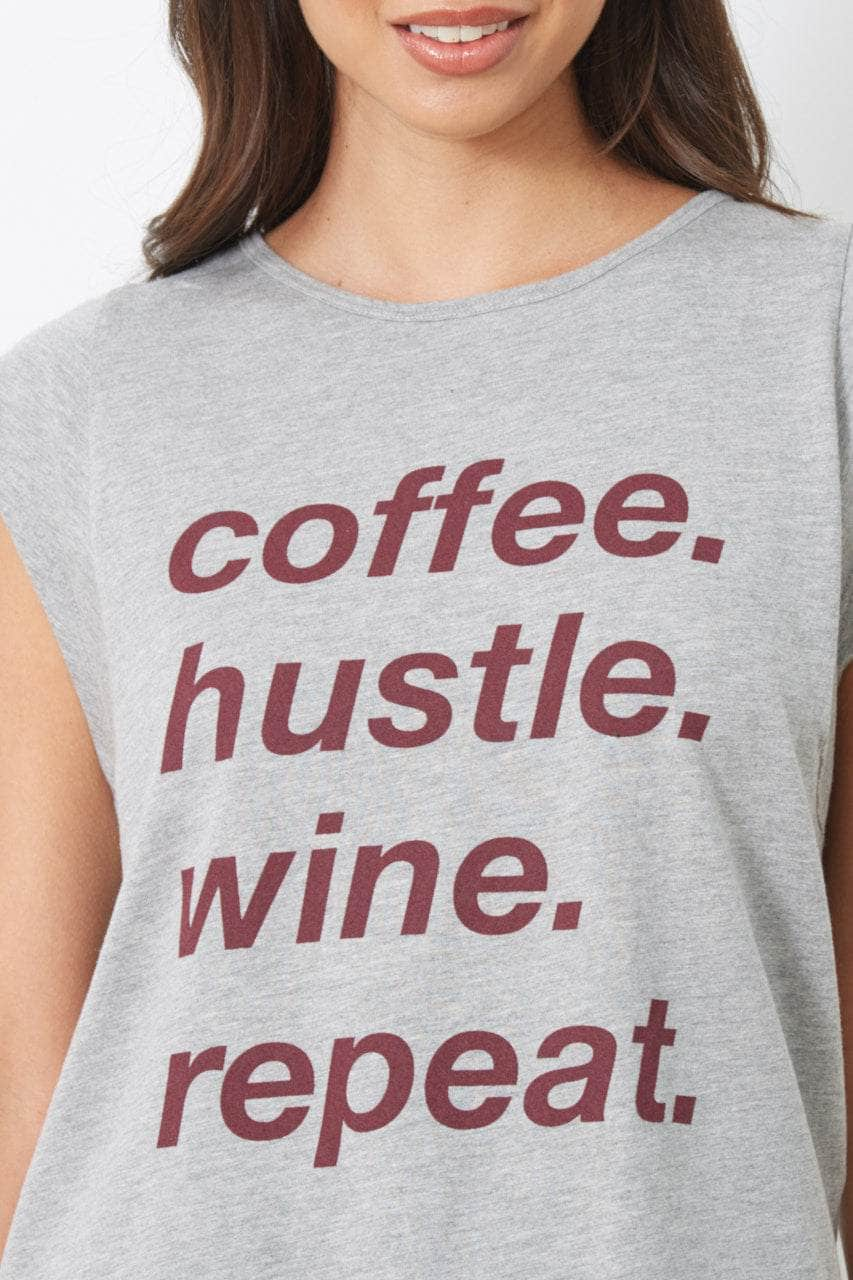 The Cindy - Coffee Hustle Wine - Heather Grey