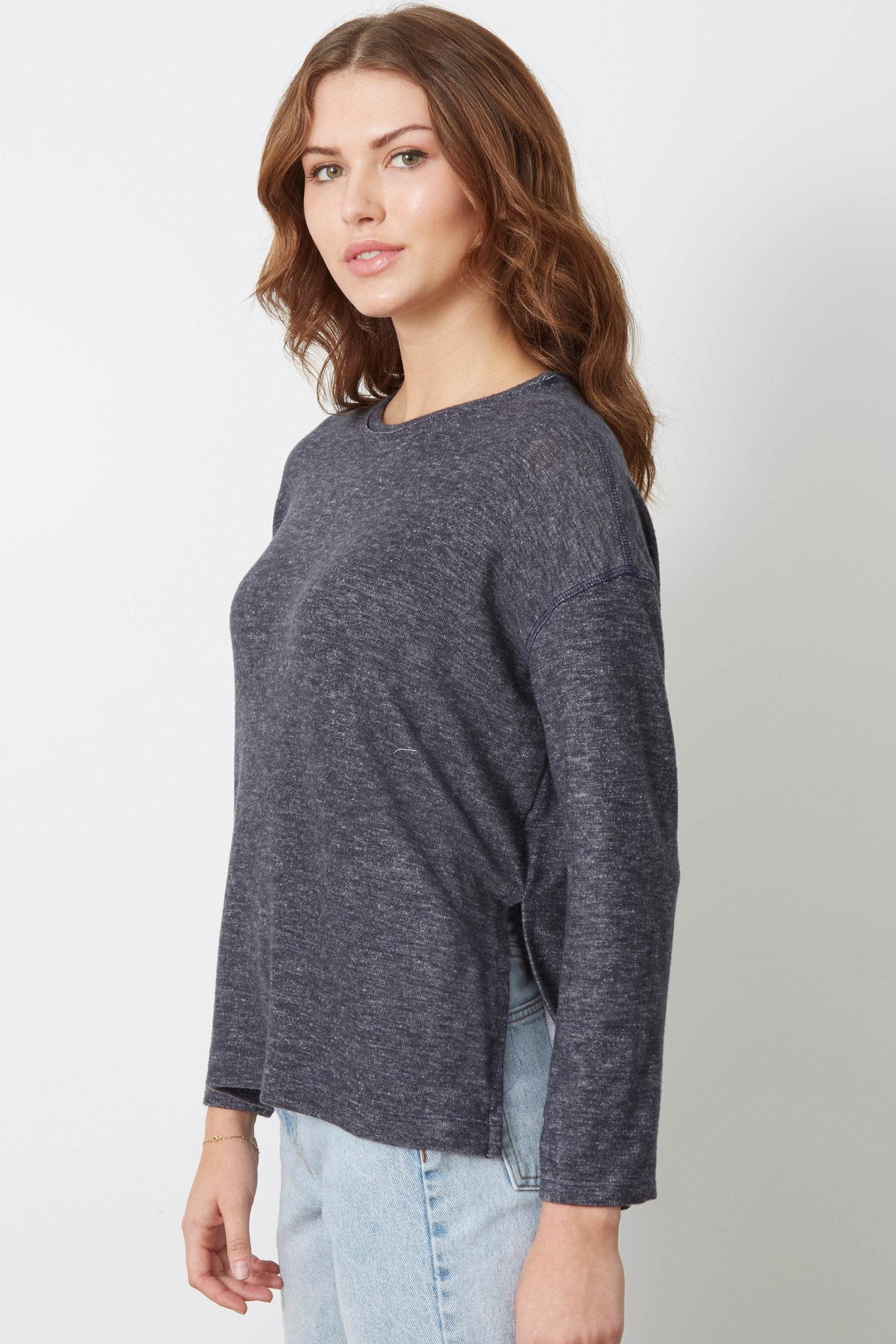 The Shauna - Everyday Basic - Navy Natural in Plated Jersey