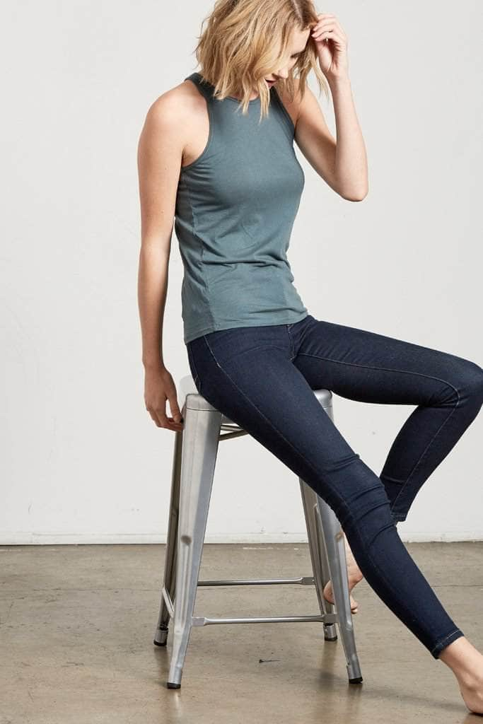 The Shaina - Hi-Neck Tank - Agave